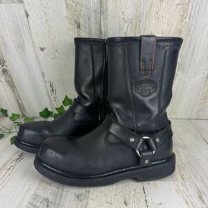 Harley Davidson Wolverine Black Leather Harness Safety Toe Biker Work Boots